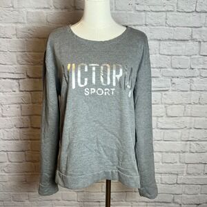 Victoria Sport Women's L Gray Pullover Sweatshirt Cotton Blend Cleanfit Sporty